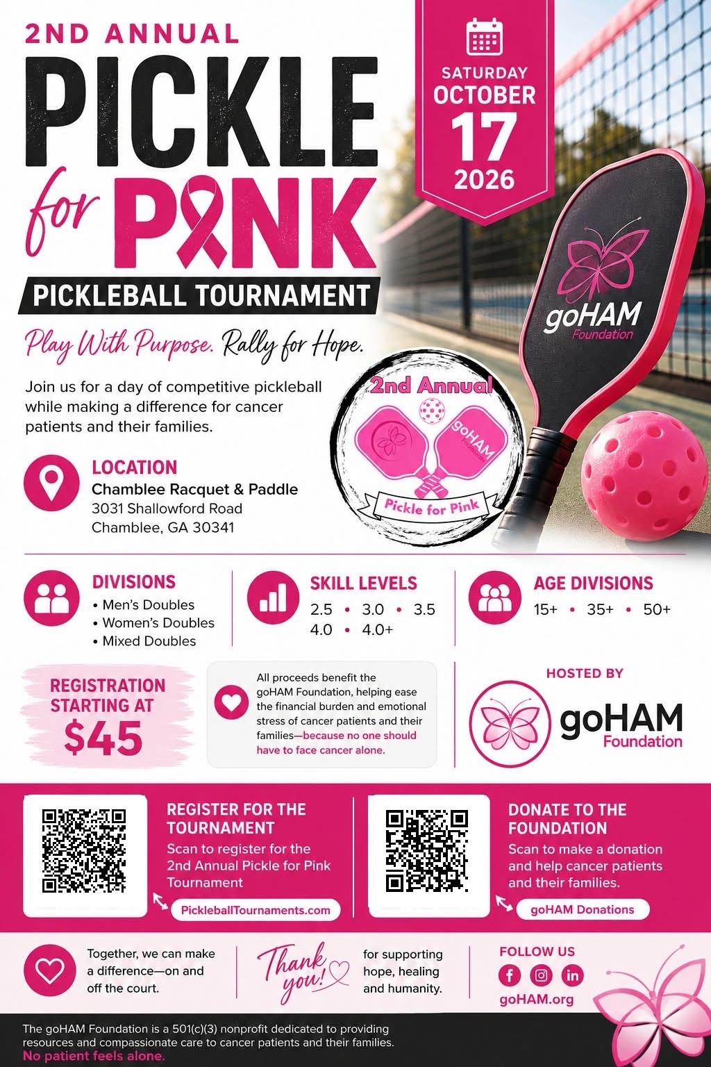 Chamblee Racquet & Paddle: Pickle for Pink