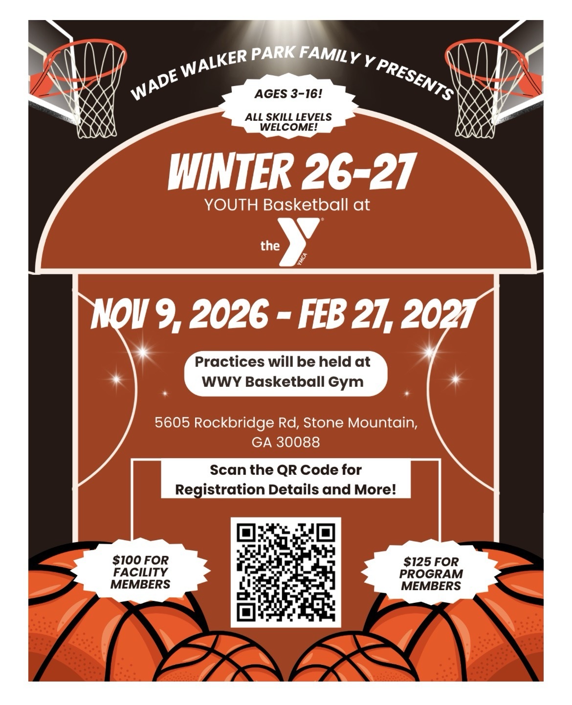 Wade Walker YMCA Winter 2026 Basketball Program